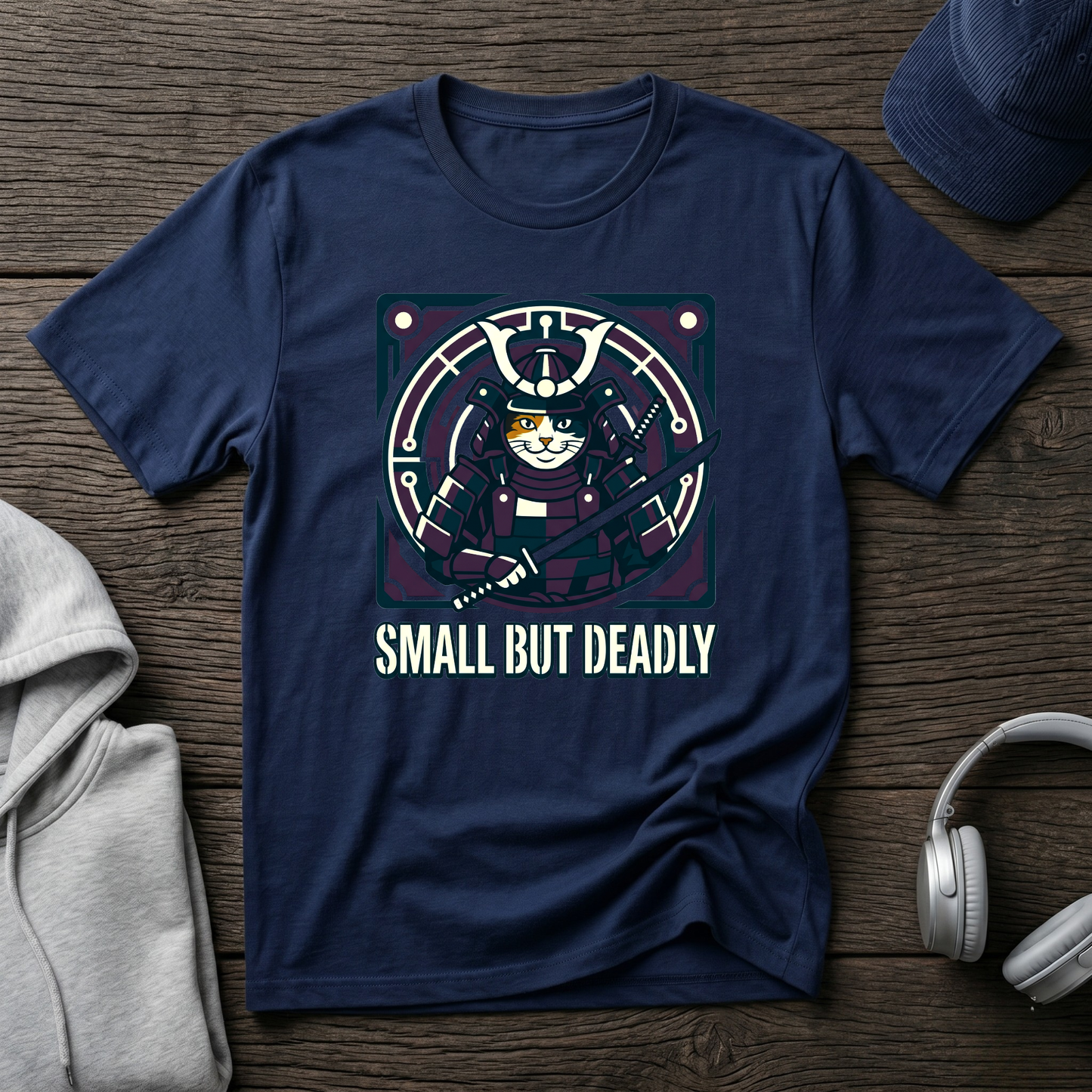 Samurai Cat 'Small But Deadly' T-Shirt