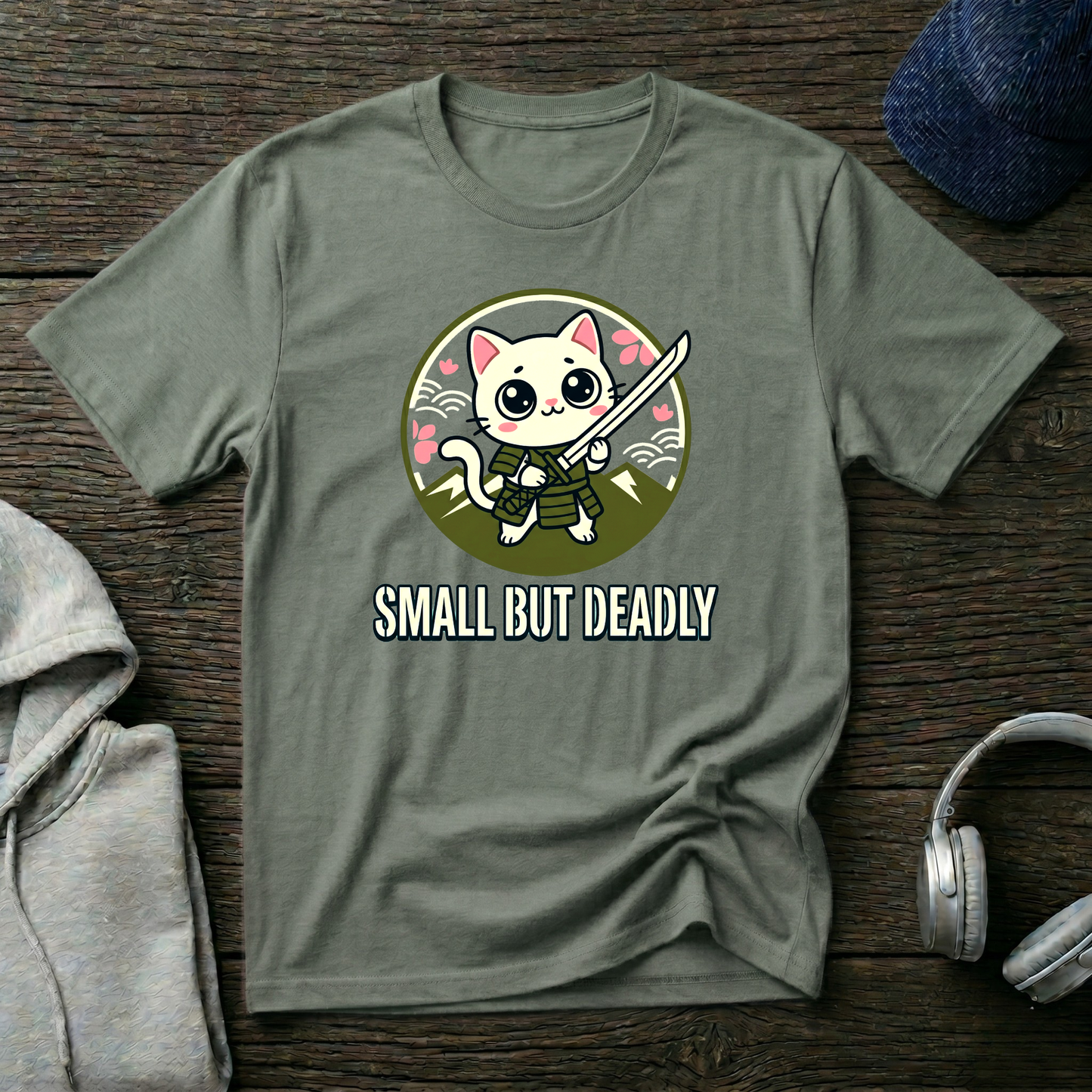 Cute Ninja Kitty Graphic Tee