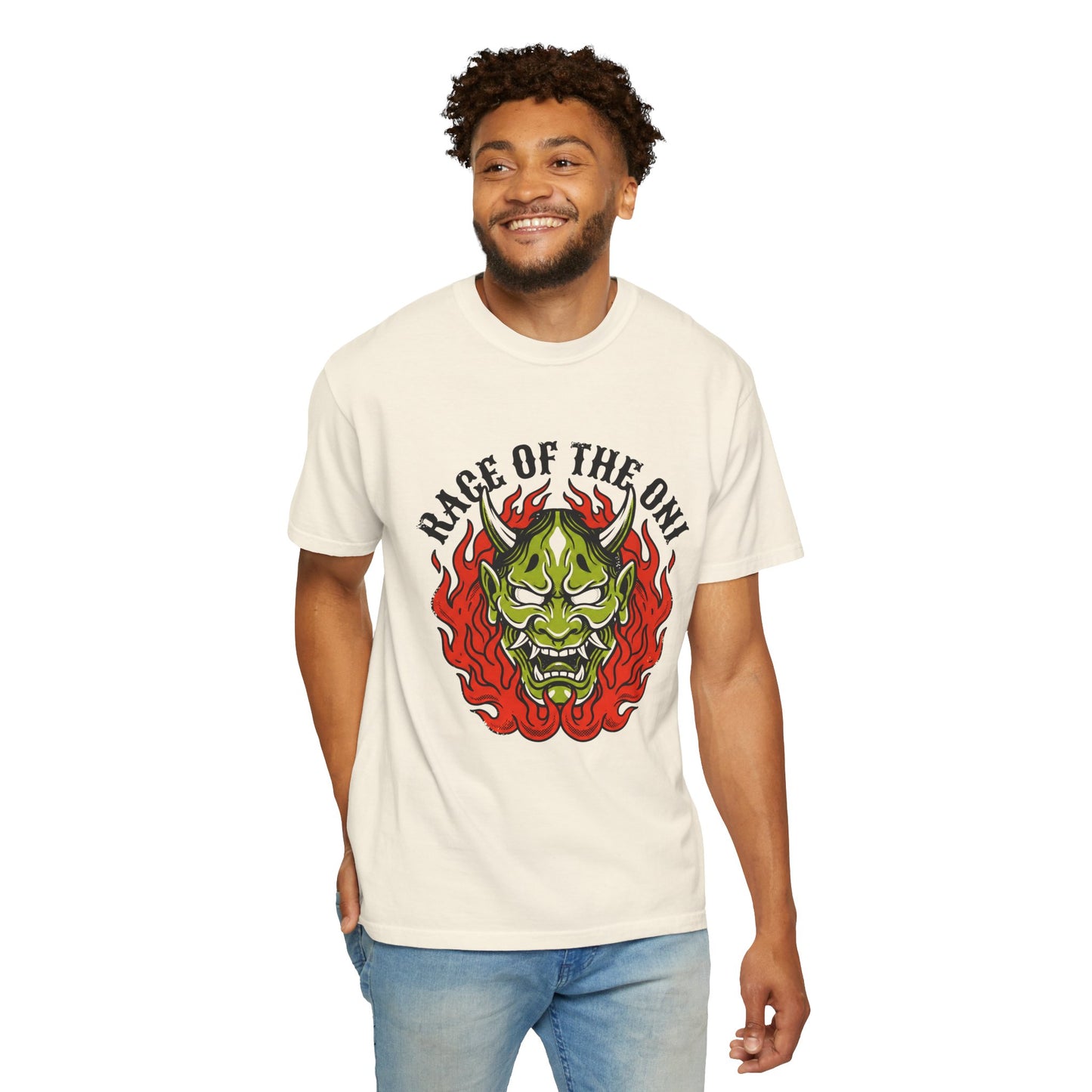 Flaming Green Oni Graphic Tee