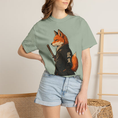 Samurai Fox Japanese Warrior Graphic T-Shirt