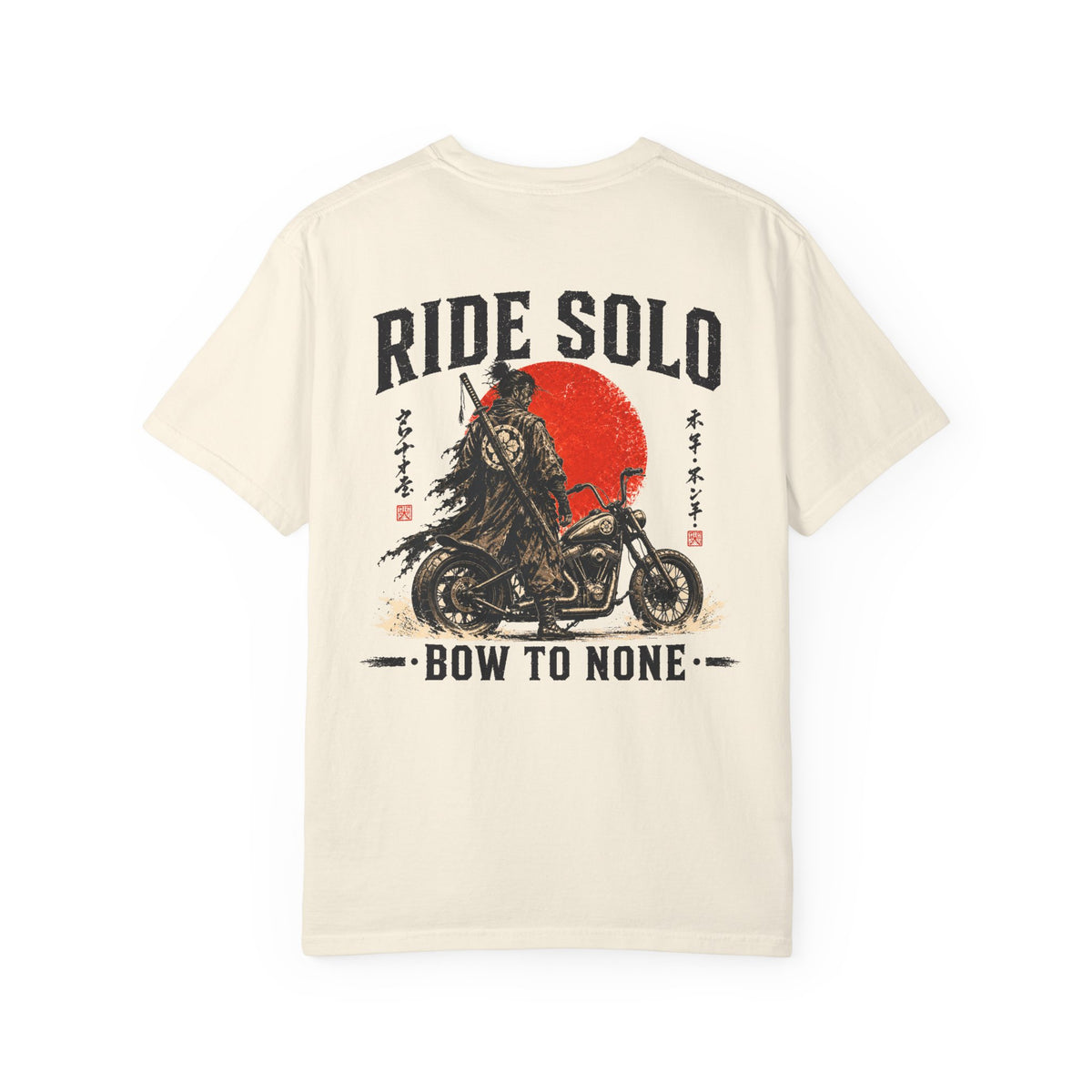 Ride Solo Motorcycle T-Shirt — 'Bow to None' Samurai Biker Tee