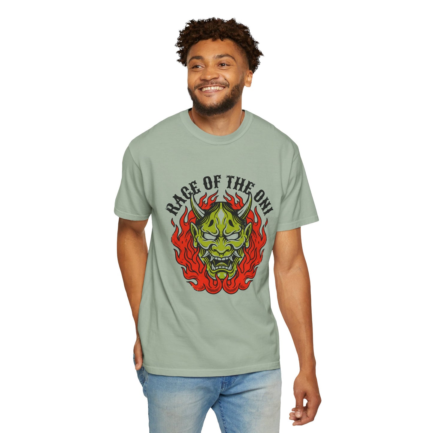 Flaming Green Oni Graphic Tee