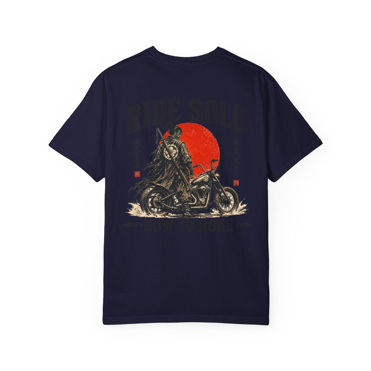 Ride Solo Motorcycle T-Shirt — 'Bow to None' Samurai Biker Tee