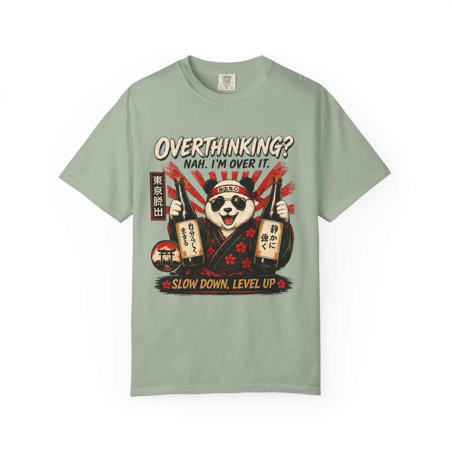 Overthinking Panda Japanese Graphic T-Shirt