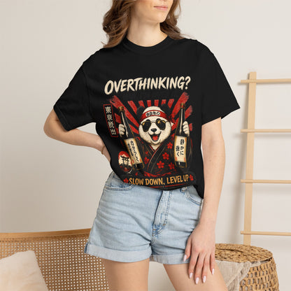 Overthinking Panda Japanese Graphic T-Shirt