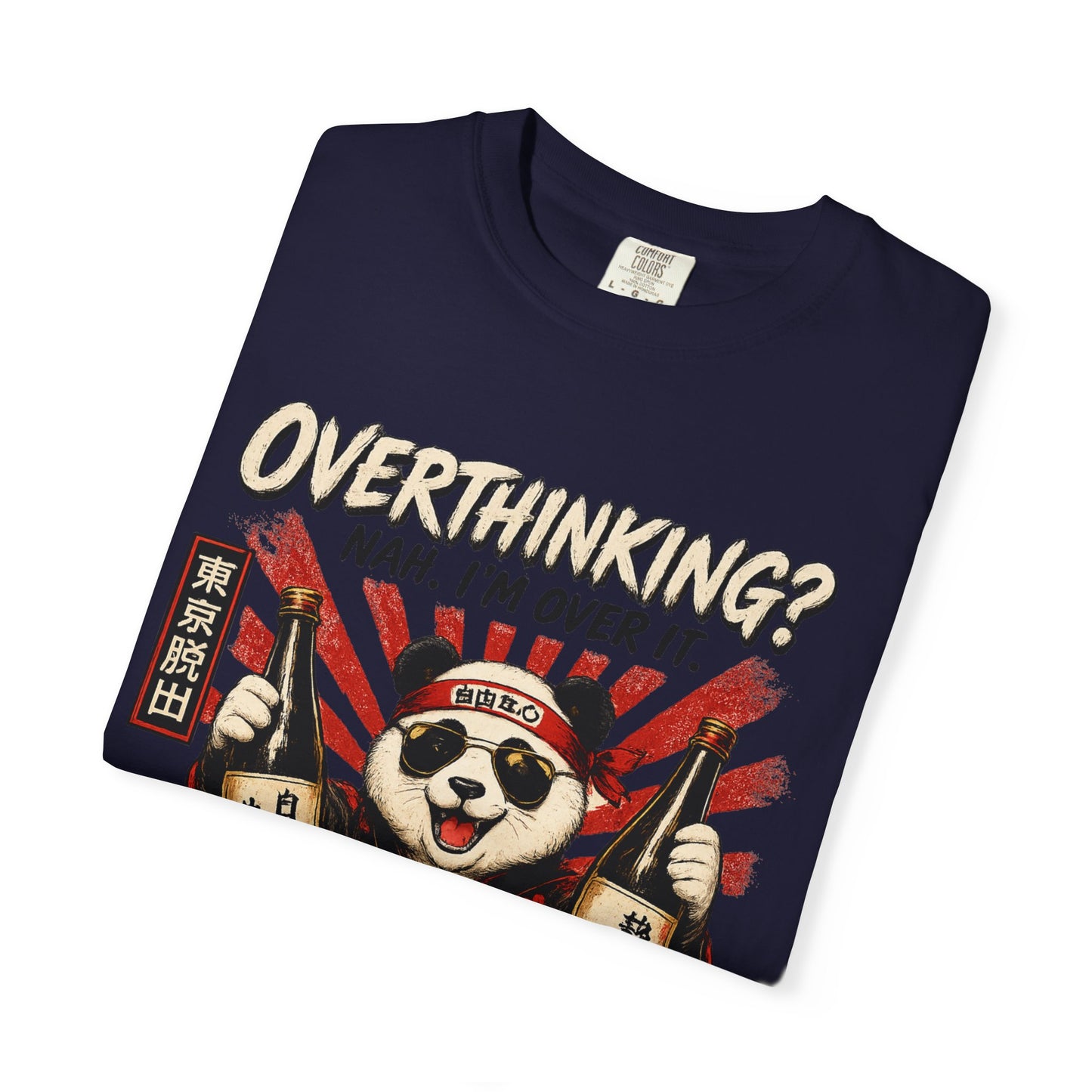 Overthinking Panda Japanese Graphic T-Shirt