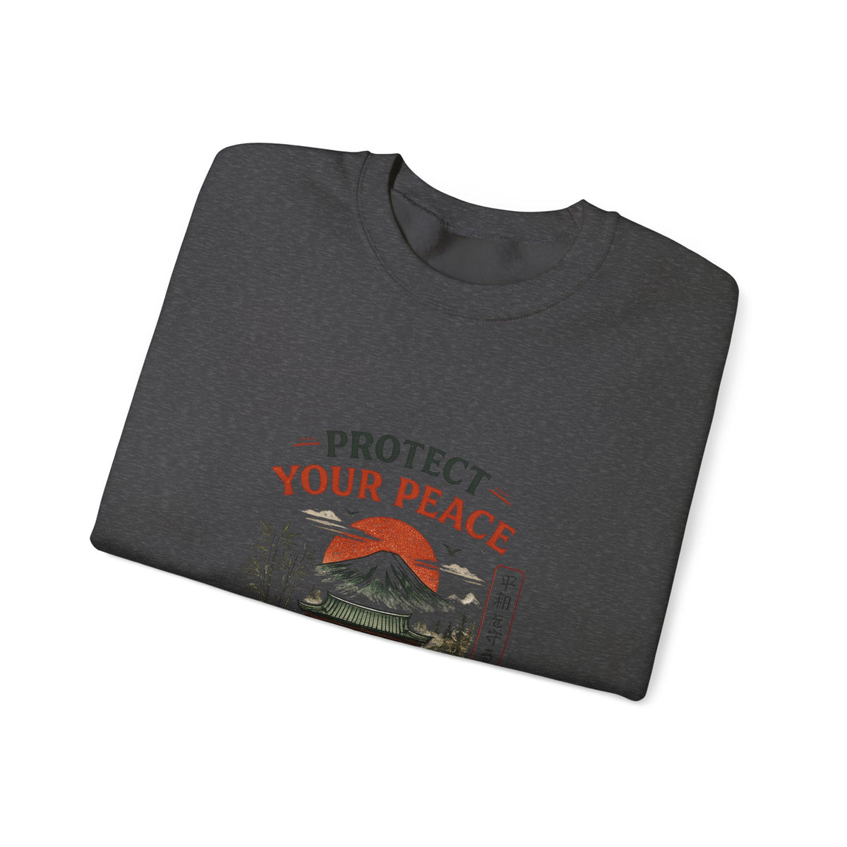 “Protect Your Peace Sweatshirt – Zen Temple Graphic Tee, Calm Mind Japanese Aesthetic Shirt”
