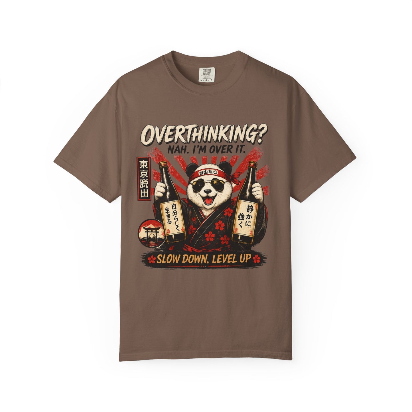 Overthinking Panda Japanese Graphic T-Shirt
