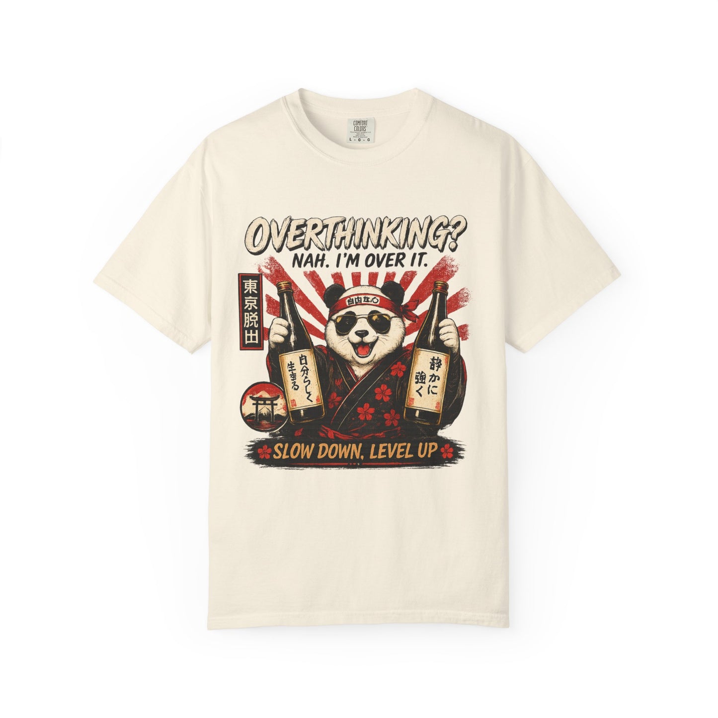 Overthinking Panda Japanese Graphic T-Shirt