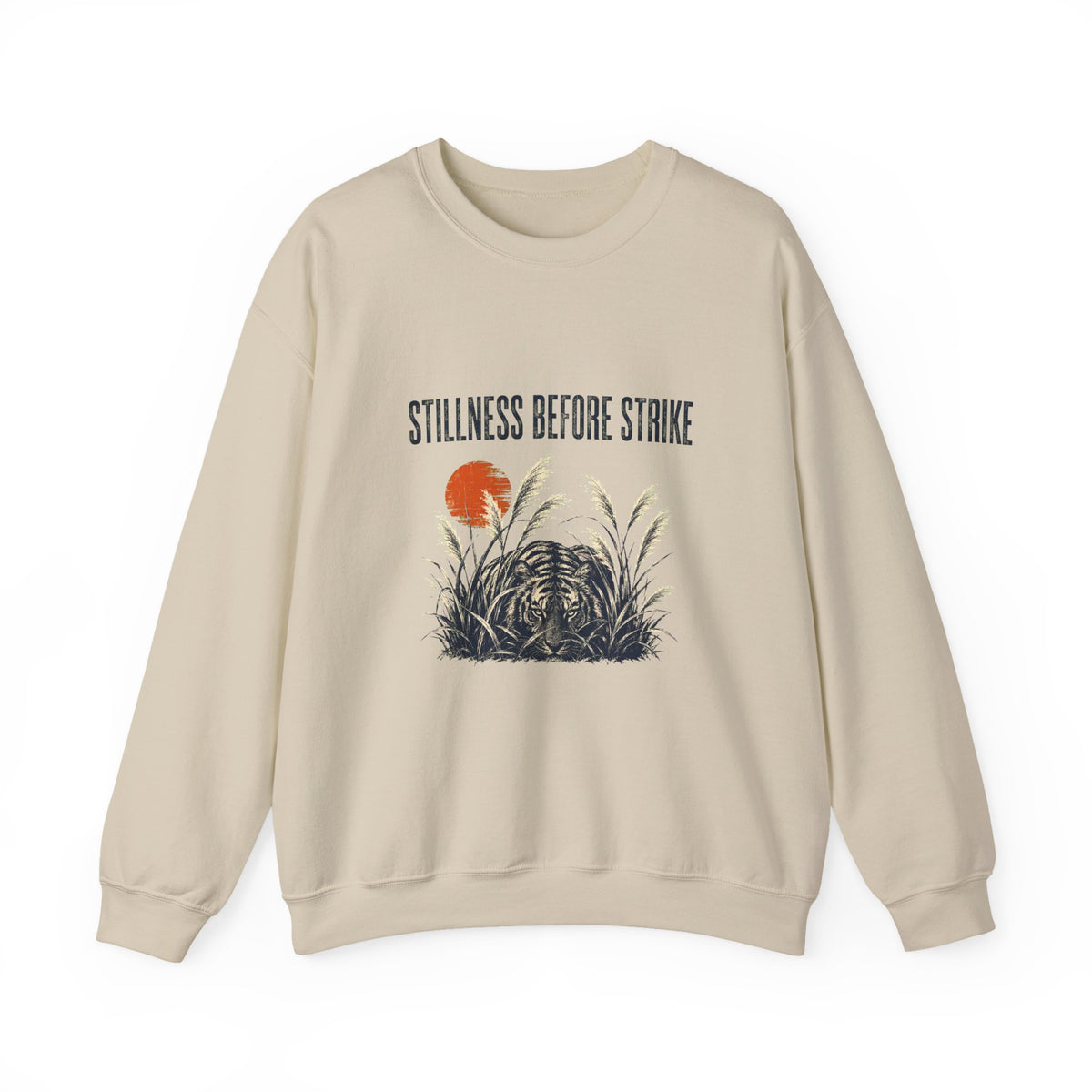 Stillness Before Strike Japanese Tiger Graphic Sweatshirt