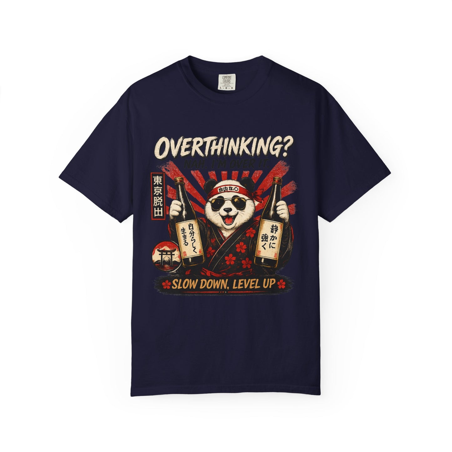 Overthinking Panda Japanese Graphic T-Shirt