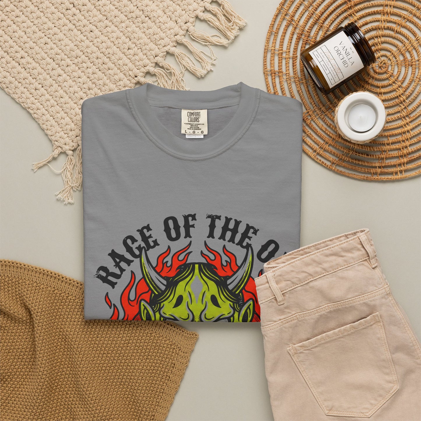 Flaming Green Oni Graphic Tee