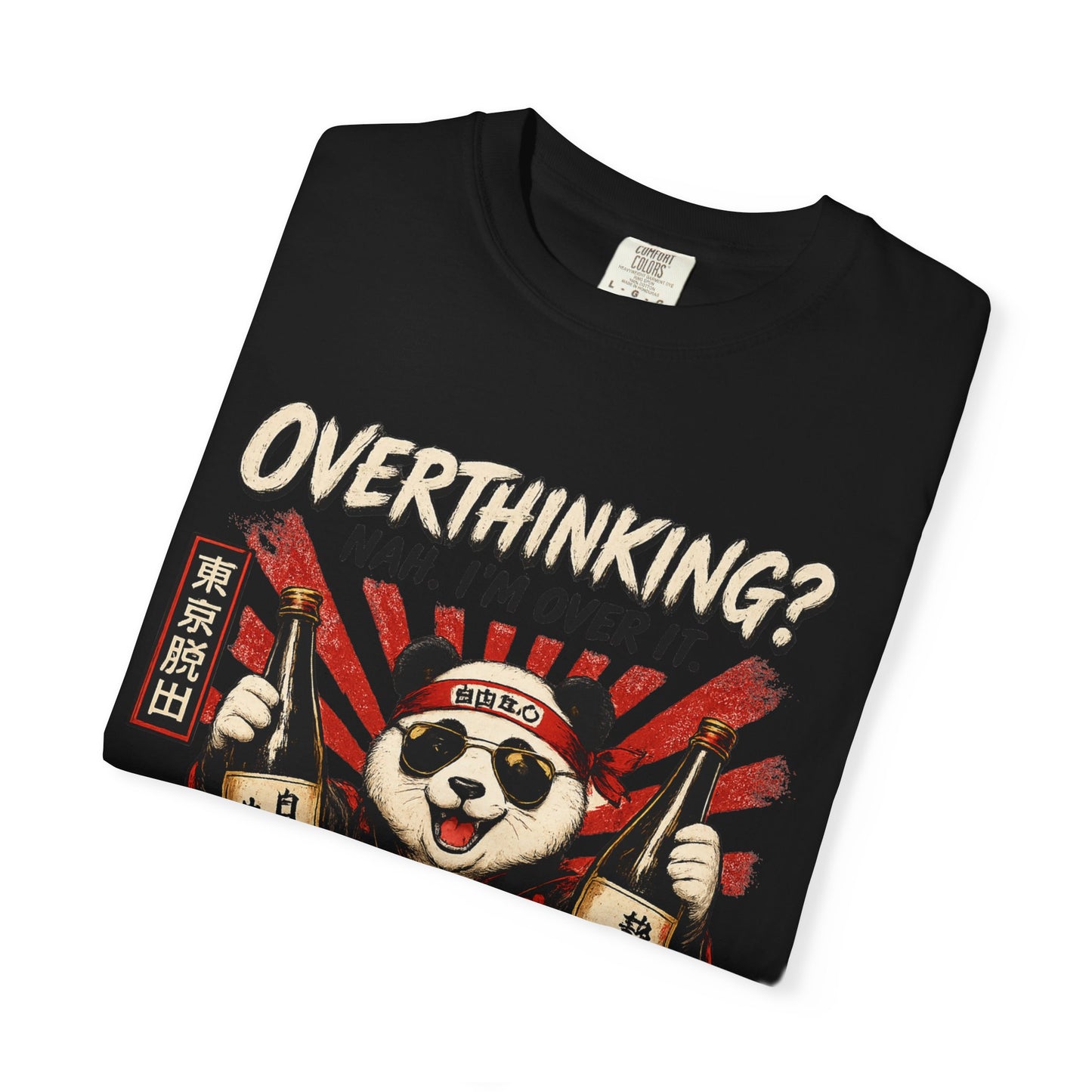 Overthinking Panda Japanese Graphic T-Shirt