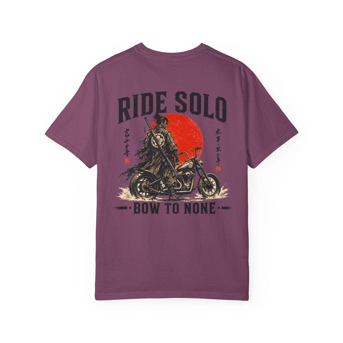 Ride Solo Motorcycle T-Shirt — 'Bow to None' Samurai Biker Tee
