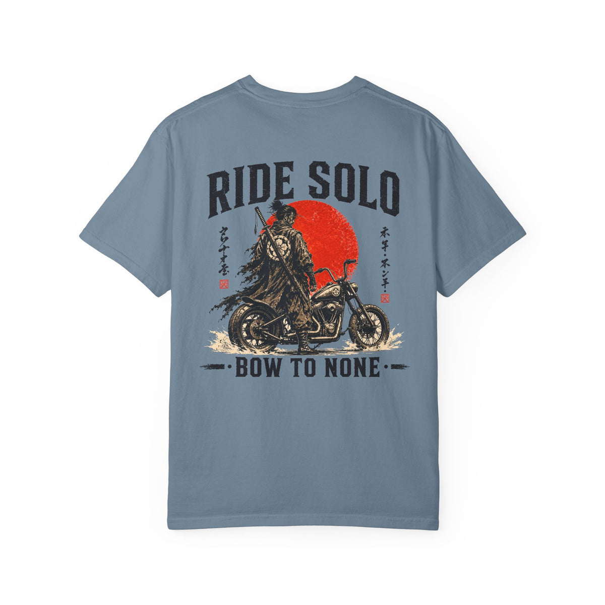 Ride Solo Motorcycle T-Shirt — 'Bow to None' Samurai Biker Tee