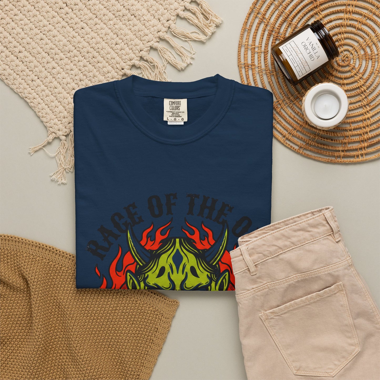 Flaming Green Oni Graphic Tee