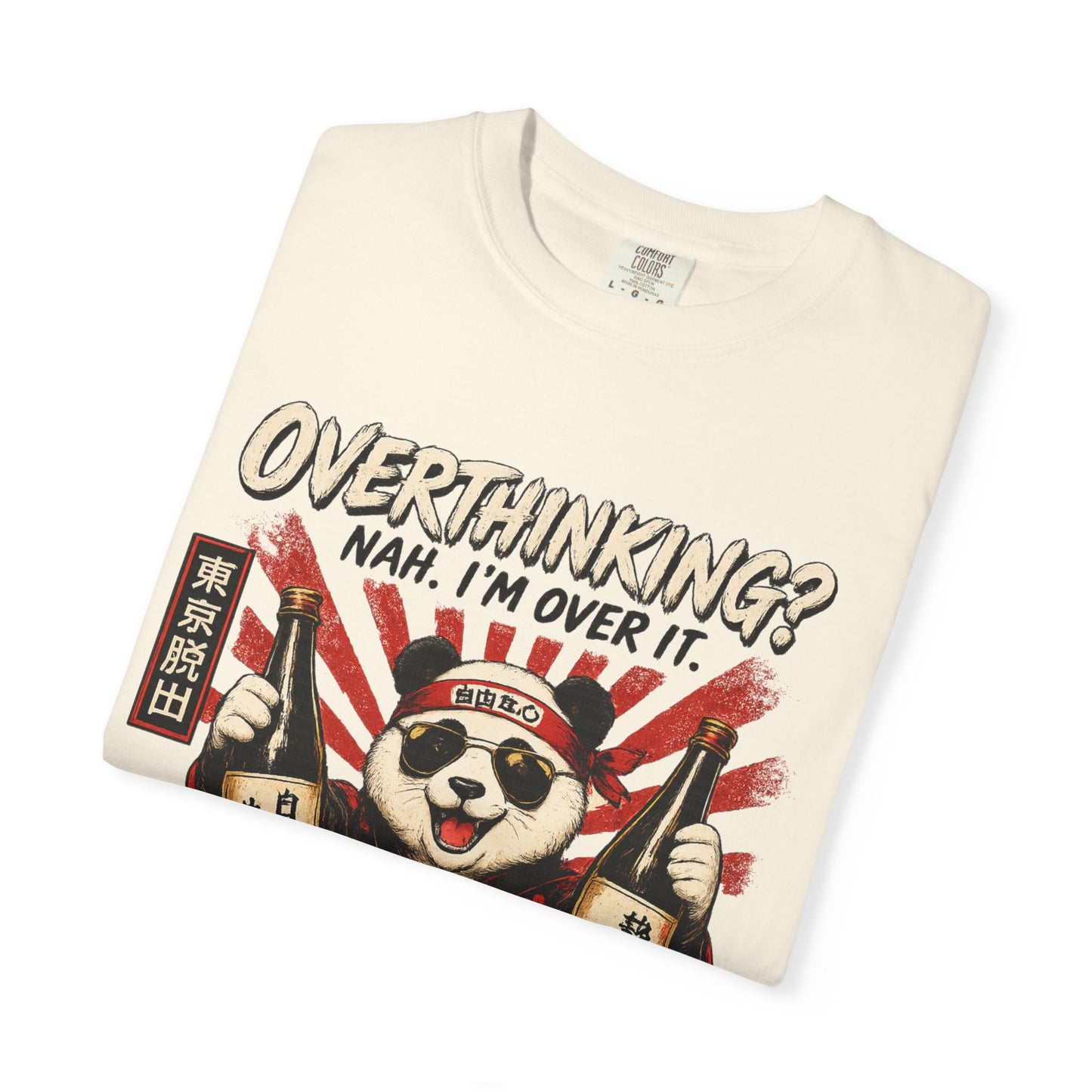 Overthinking Panda Japanese Graphic T-Shirt
