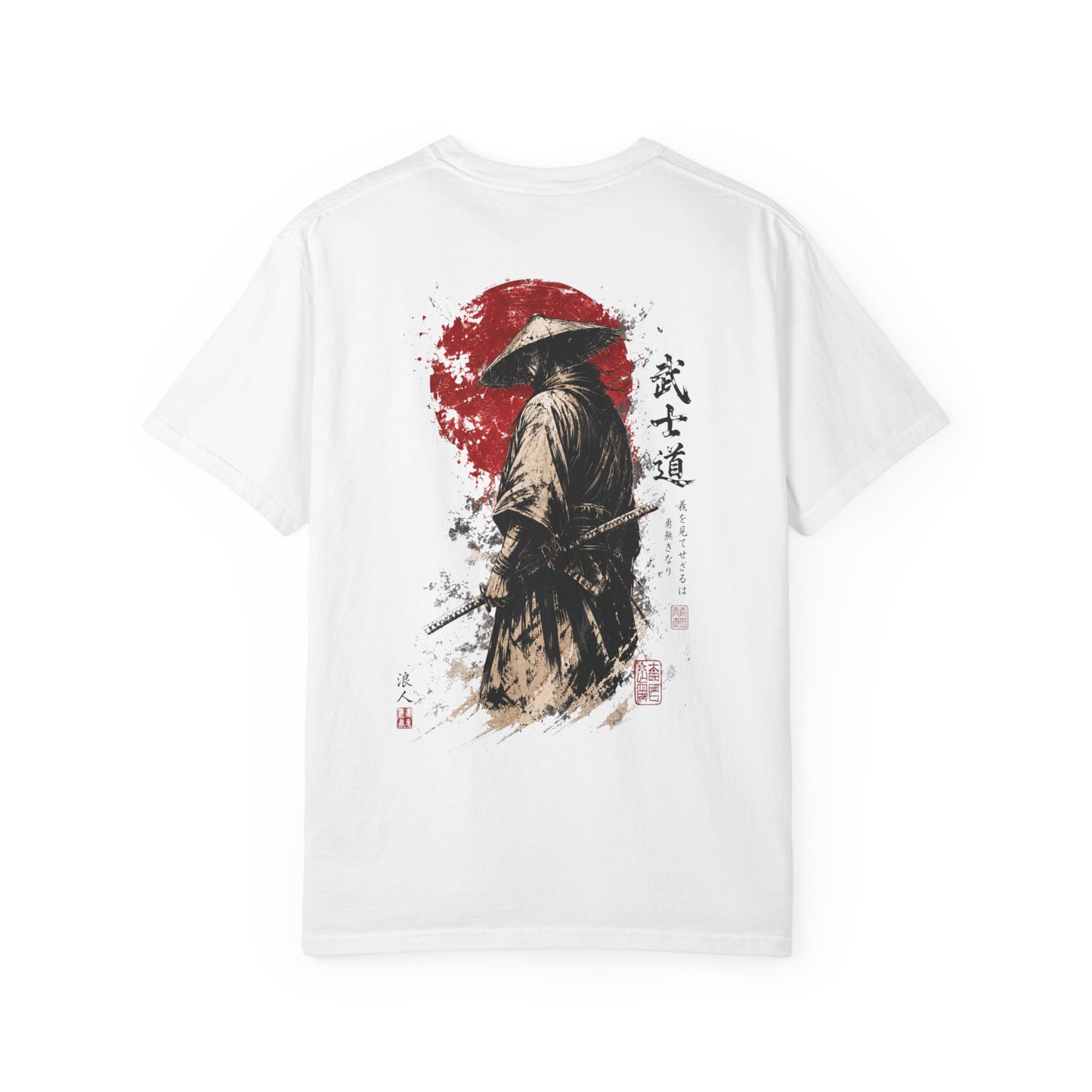Bushido Ronin Red sun Japanese samurai t-shirt