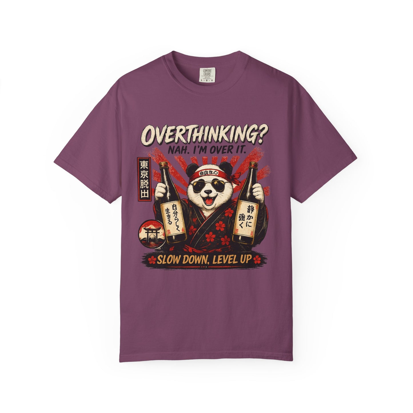 Overthinking Panda Japanese Graphic T-Shirt