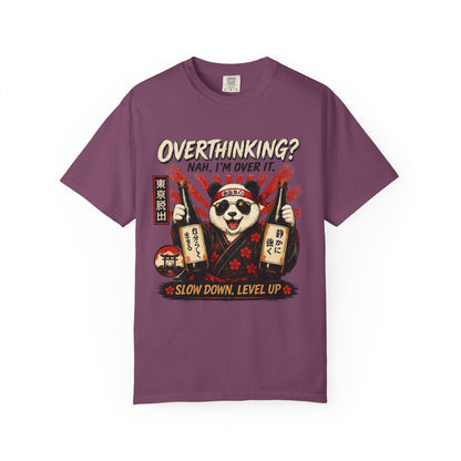 Overthinking Panda Japanese Graphic T-Shirt