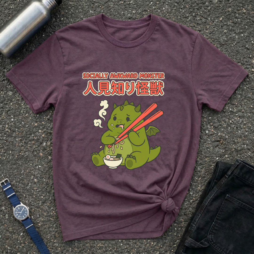Shy Kaiju Eating Ramen T-Shirt