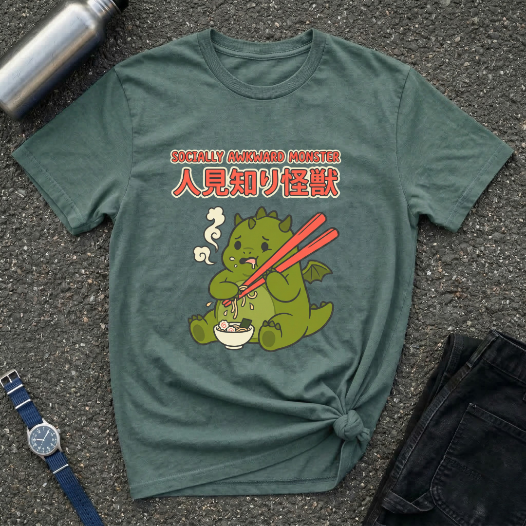 Shy Kaiju Eating Ramen T-Shirt