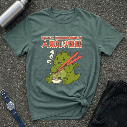 Shy Kaiju Eating Ramen T-Shirt