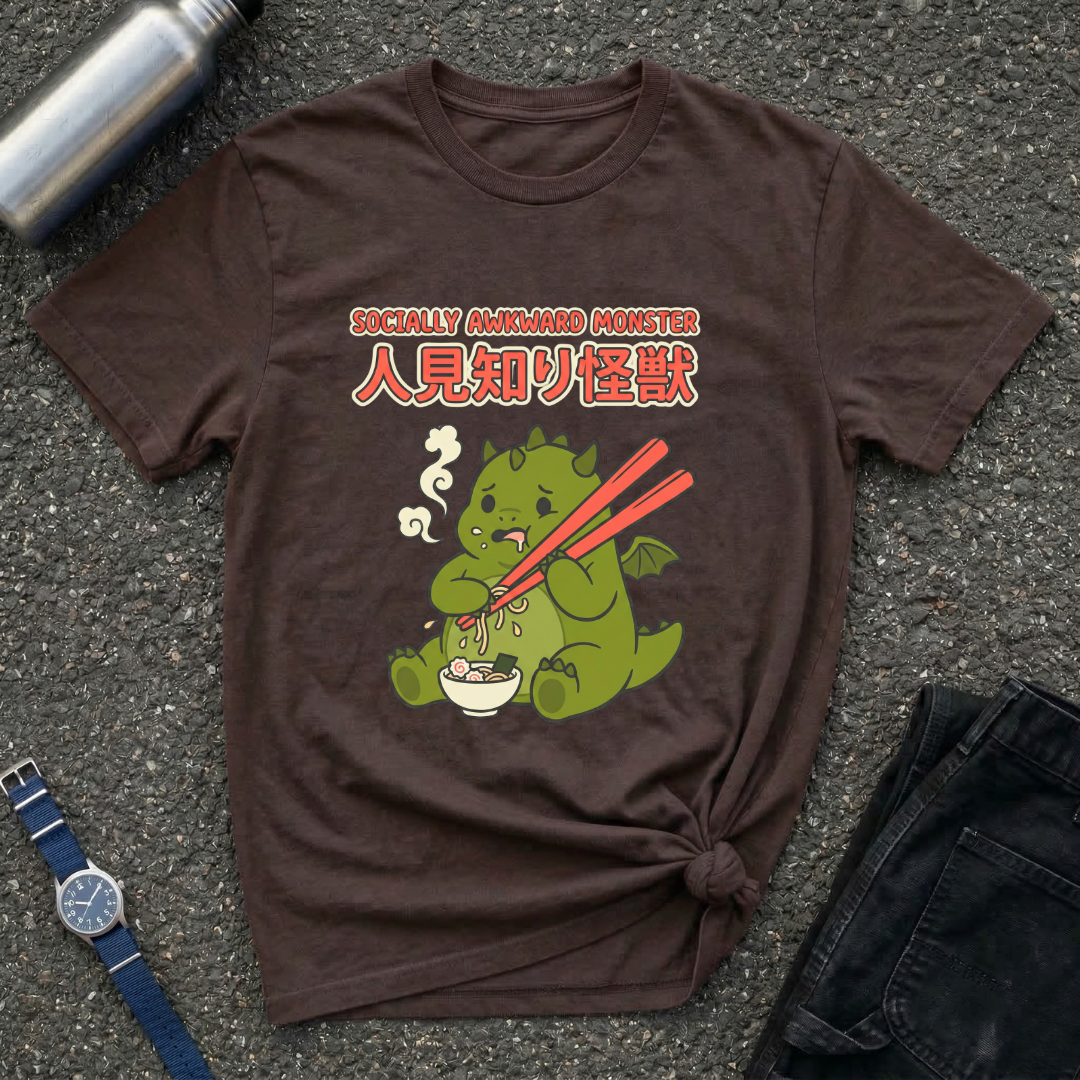 Shy Kaiju Eating Ramen T-Shirt