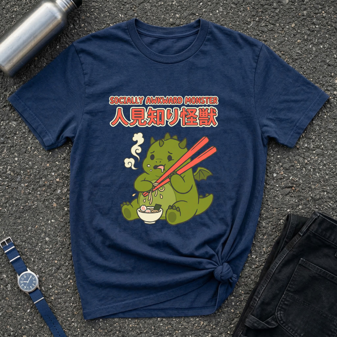 Shy Kaiju Eating Ramen T-Shirt
