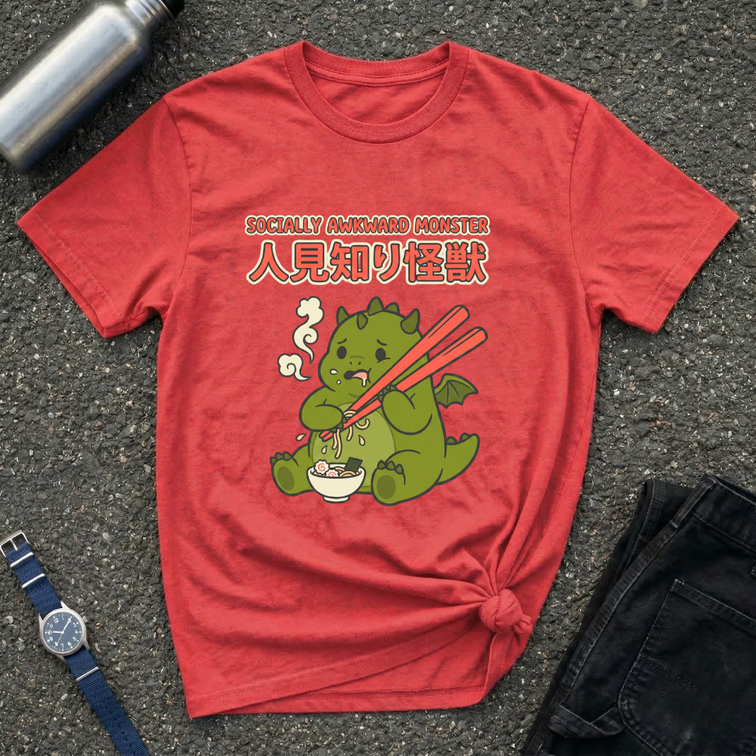 Shy Kaiju Eating Ramen T-Shirt