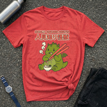 Shy Kaiju Eating Ramen T-Shirt