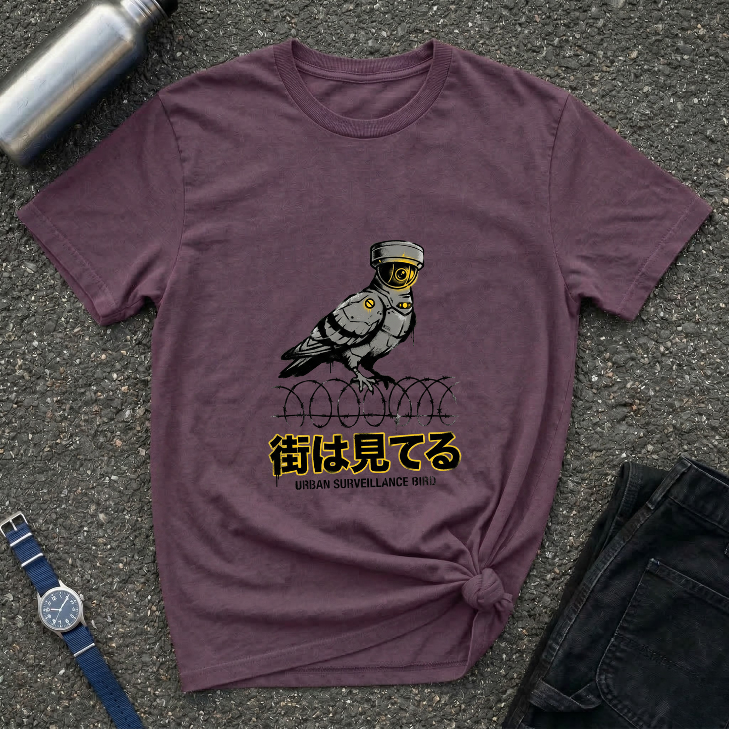 Pigeon Watch T-Shirt Graphic Tee