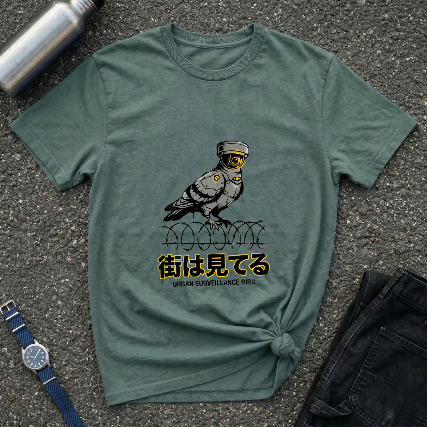 Pigeon Watch T-Shirt Graphic Tee