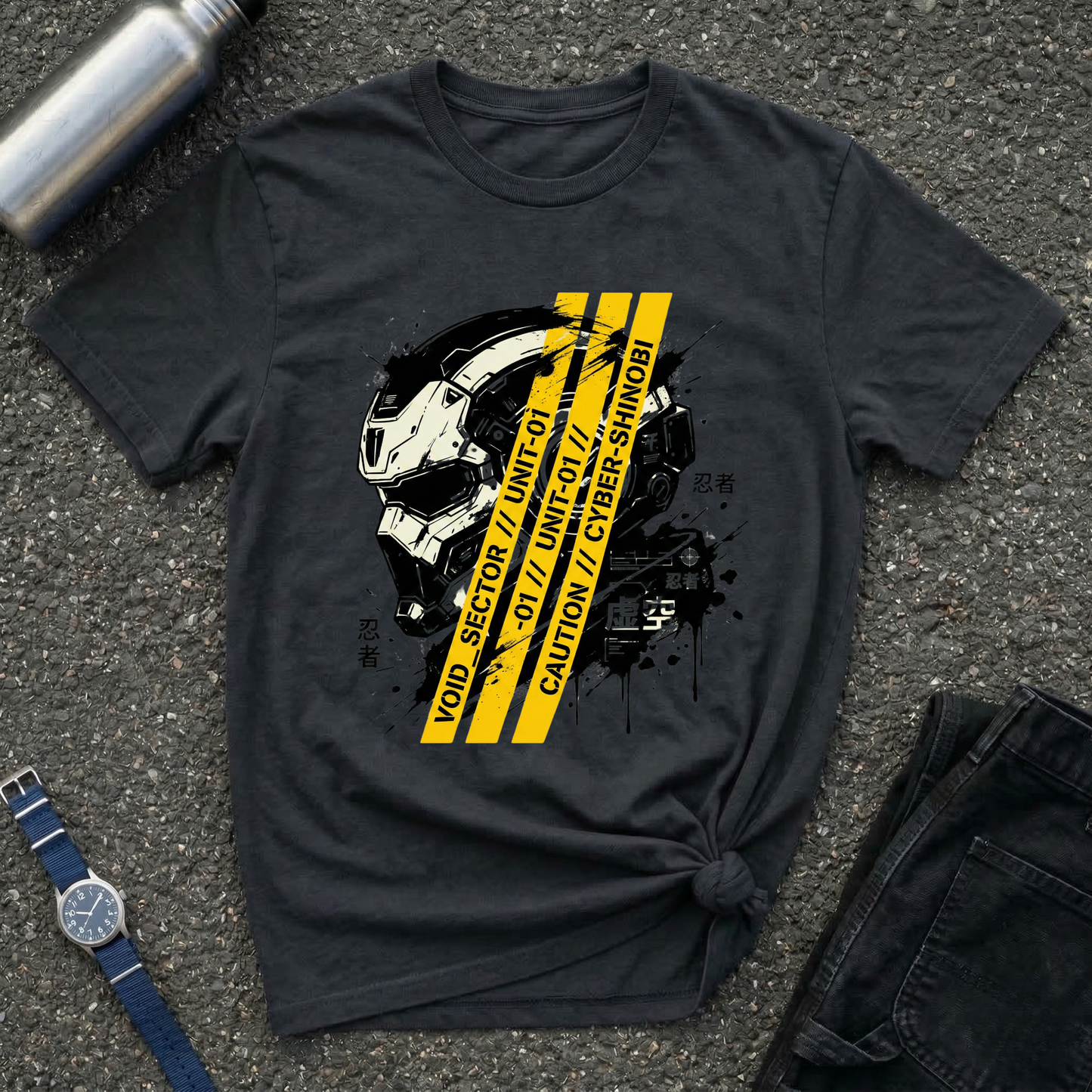 Caution Cyber Skull T-Shirt