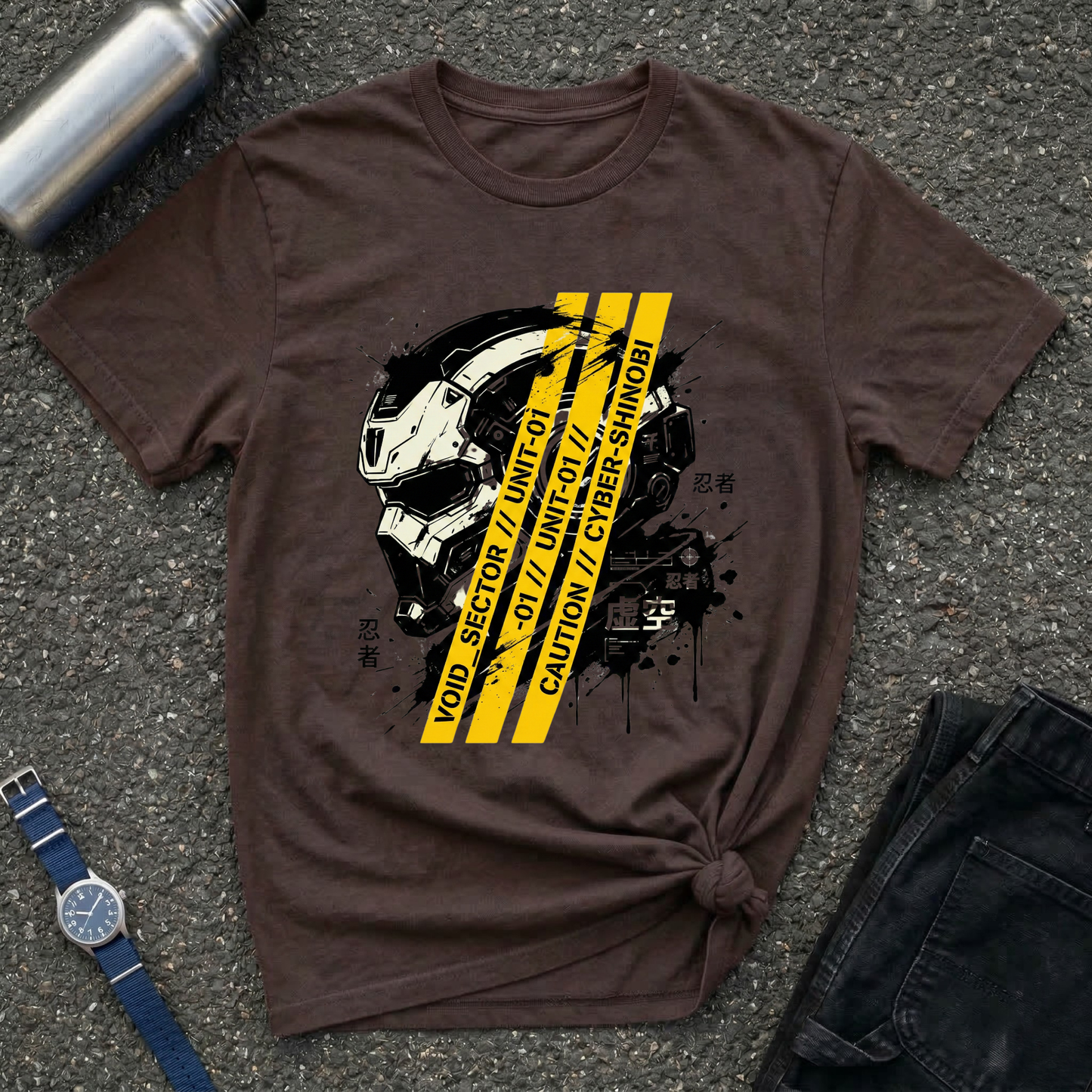Caution Cyber Skull T-Shirt
