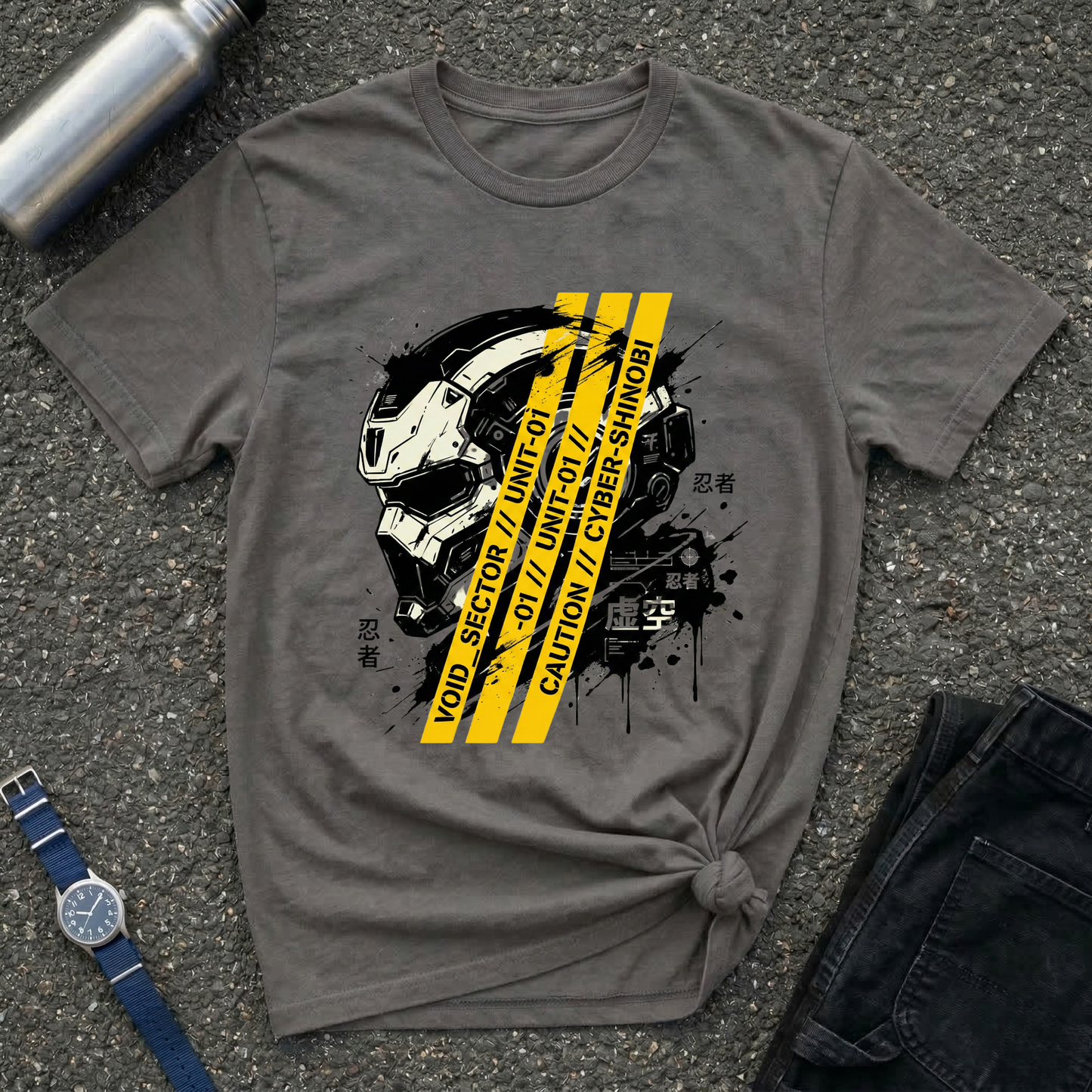Caution Cyber Skull T-Shirt