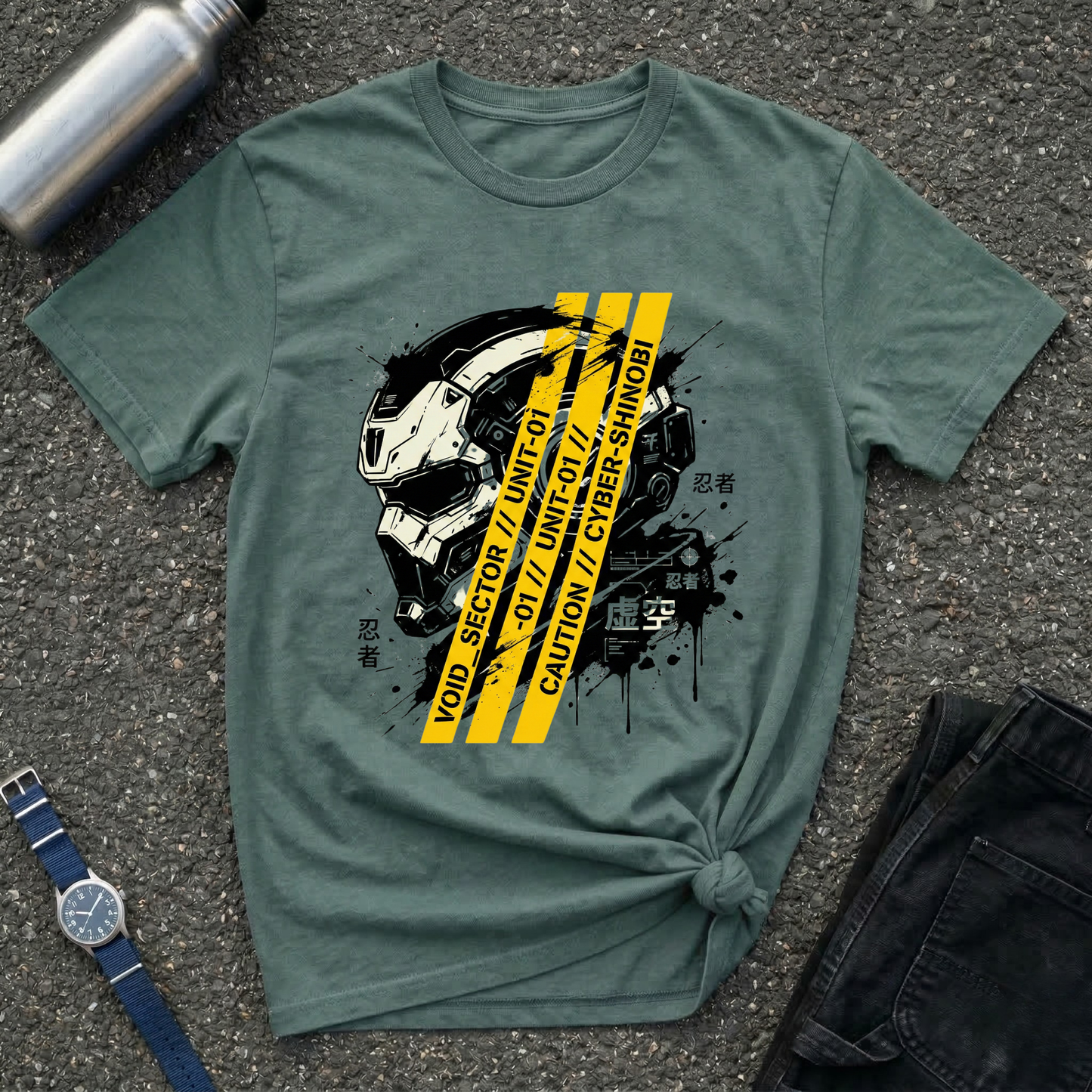 Caution Cyber Skull T-Shirt