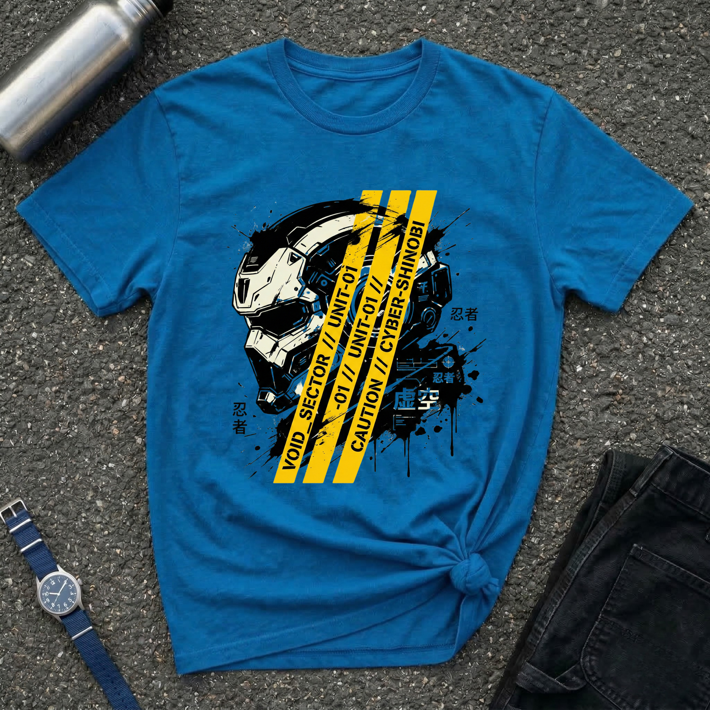 Caution Cyber Skull T-Shirt