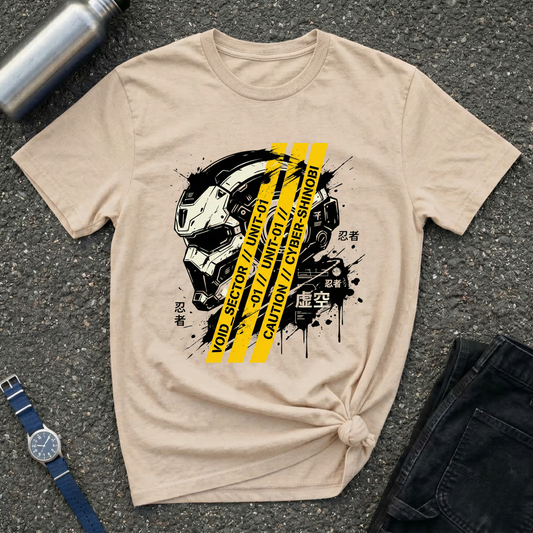 Caution Cyber Skull T-Shirt