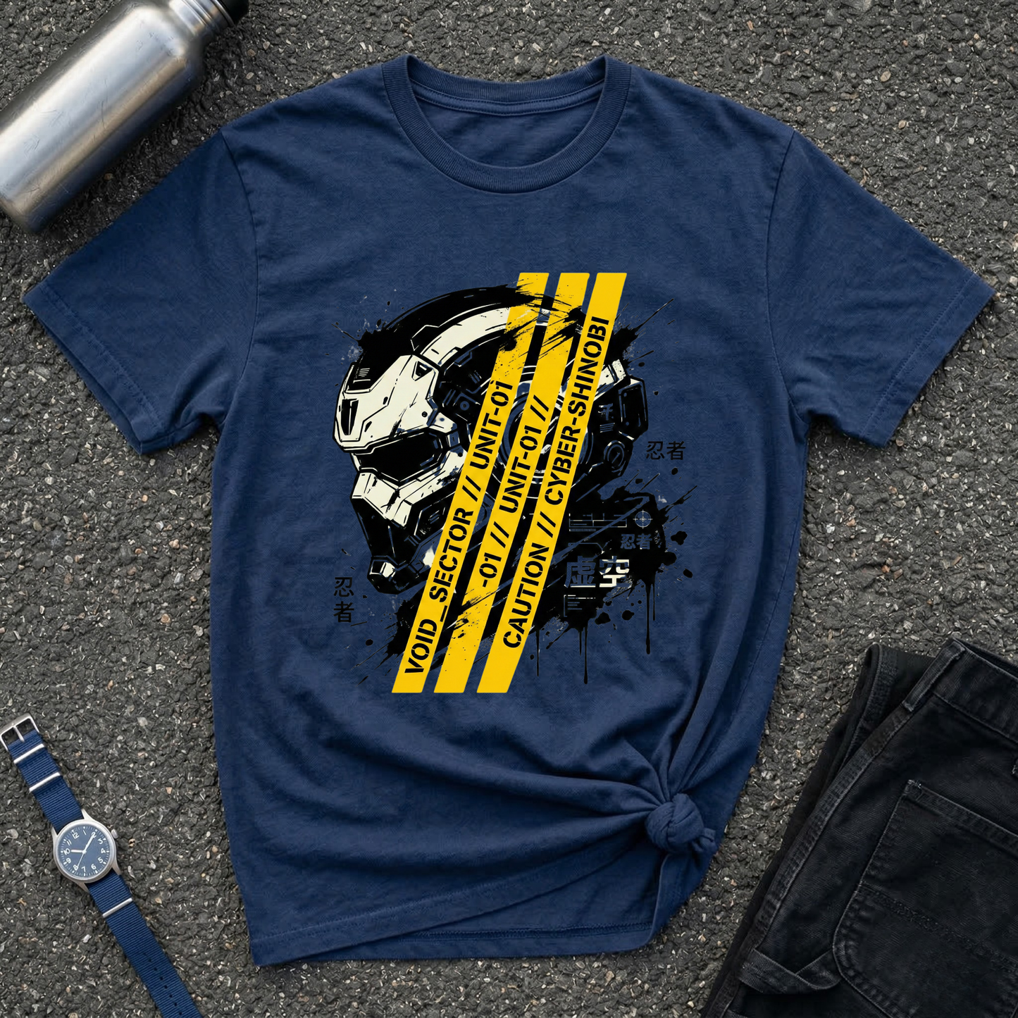 Caution Cyber Skull T-Shirt
