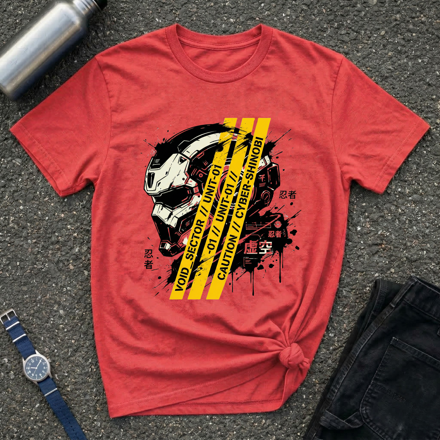 Caution Cyber Skull T-Shirt