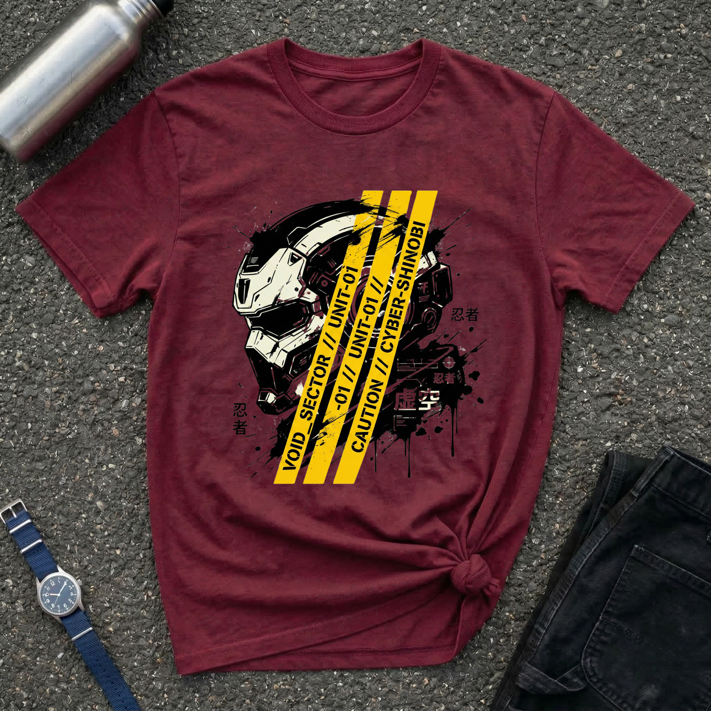 Caution Cyber Skull T-Shirt