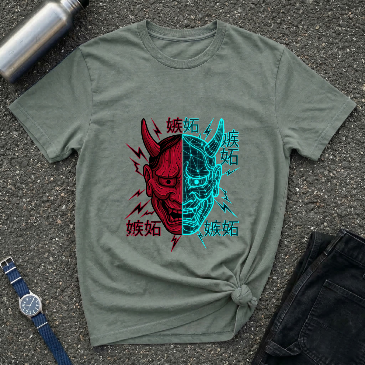 Oni Split Mask T-Shirt