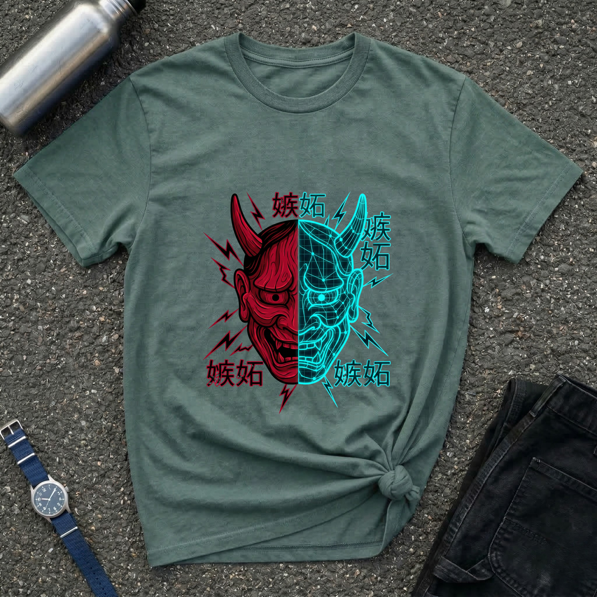 Oni Split Mask T-Shirt