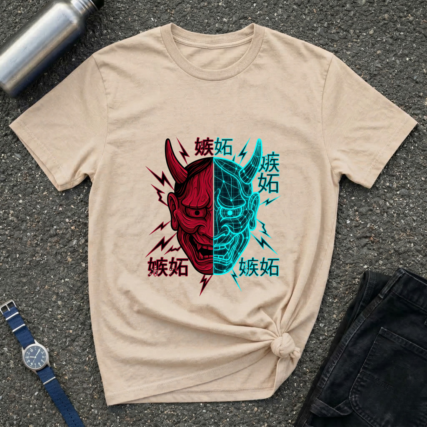 Oni Split Mask T-Shirt