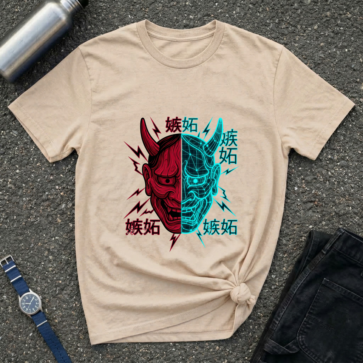 Oni Split Mask T-Shirt