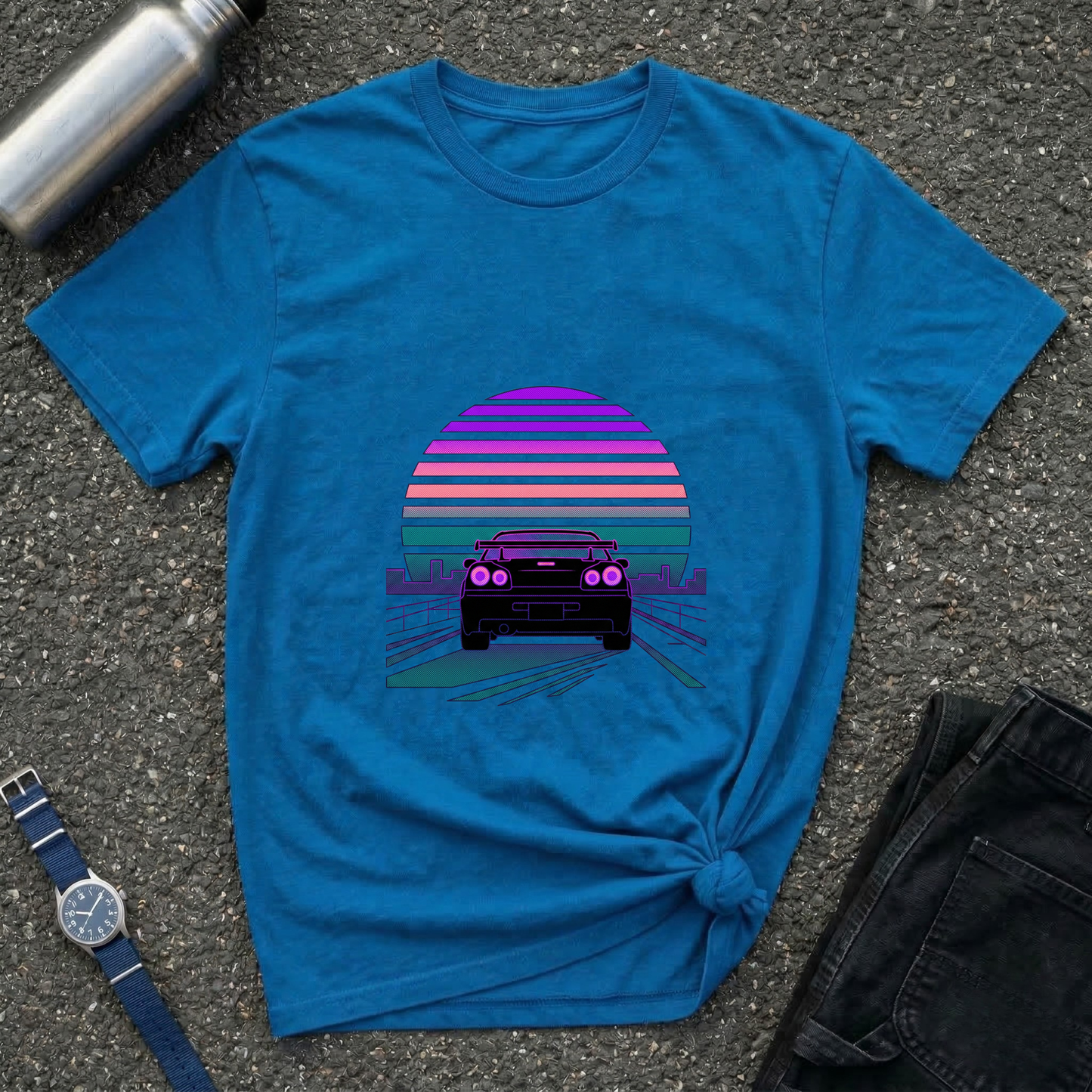 Vintage Retro Sunset Car T-Shirt