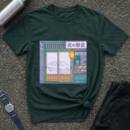 Night Shopfront Graphic T-Shirt