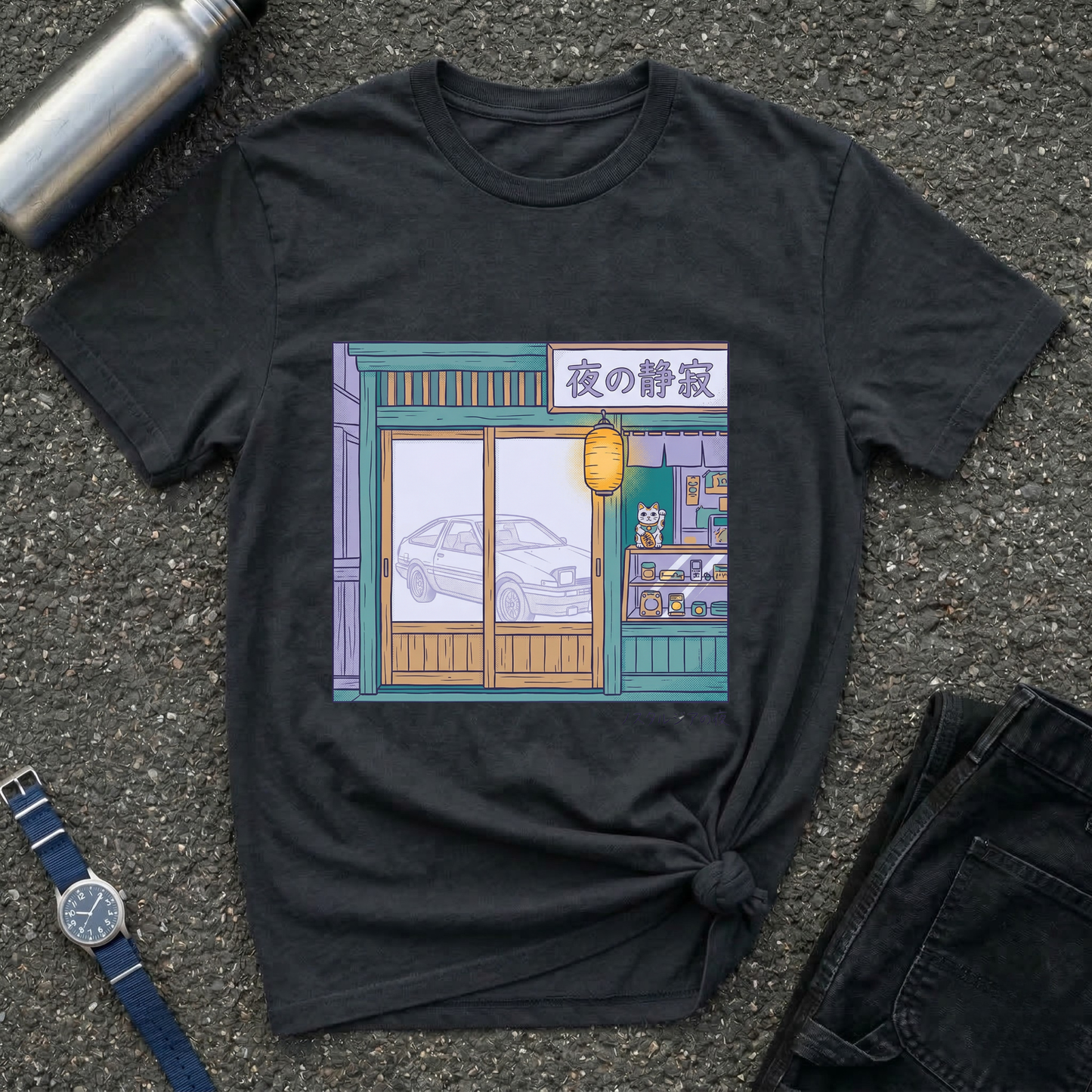 Night Shopfront Graphic T-Shirt