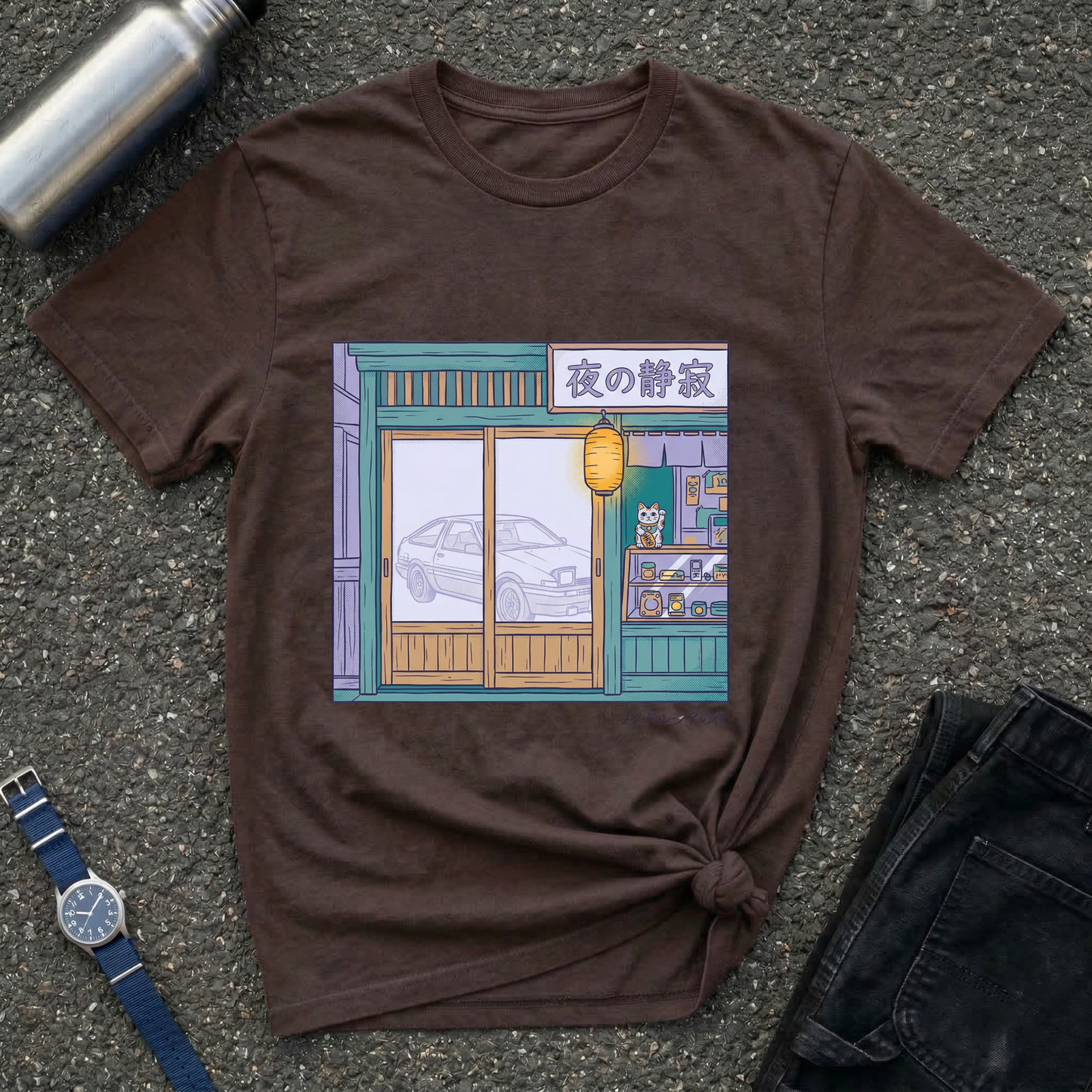 Night Shopfront Graphic T-Shirt